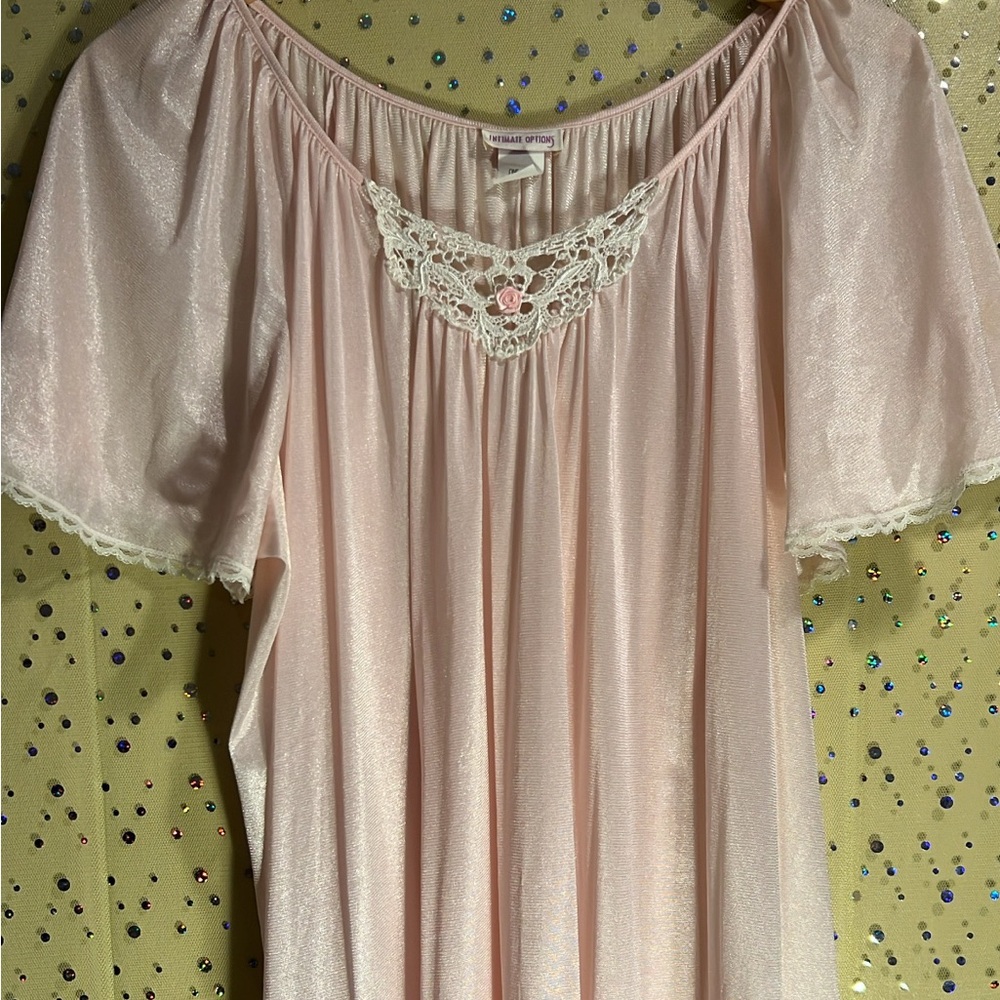 Elegant Blush Chemise with Lace Trim